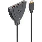 Hama 00205101, 0,55 m, HDMI Typ A (Standard), 3 x HDMI Type A (Standard), Schwarz