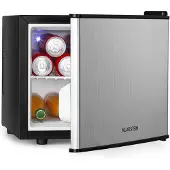 Klarstein Mini Kühlschrank Leise für Zimmer, Camping & Kosmetik, Kühlschrank Klein, Geheimversteck für Getränke & Snacks, Minikühlschrank Lautlos, Kühlschrank Mini 4,5-15°C, Minibar 17 L, Silber
