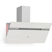 Klarstein Alina Dunstabzugshaube - 90cm Kopffreihaube, 615 m³/h, A, LED-Beleuchtung, Geräuscharm 54 dB, Abluft & Umluft, Intelligente Steuerung, Weiß