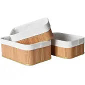 Zandiara Korbset Bamboo in Beige, 3 Stück