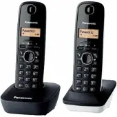 Panasonic KX-TG1612, DECT-Telefon, 50 Eintragungen, Anrufer-Identifikation, Schwarz
