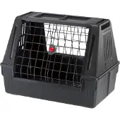 Ferplast Atlas Car Scenic, Fester Transportbox, Auto-Haustiertransportbox, Hund, 20 kg, Frontlader, Schwarz
