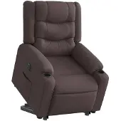 vidaXL Relaxsessel mit Aufstehhilfe Elektrisch Dunkelbraun Stoff