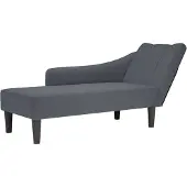 vidaXL Chaiselongue mit Rechter Armlehne Dunkelgrau Samt