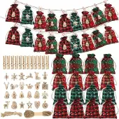 Merkloos Adventskalender zum Befüllen mit Jutesäckchen für Weihnachten