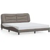 vidaXL Bettgestell ohne Matratze "Hvar" Taupe 180x200 cm Stoff