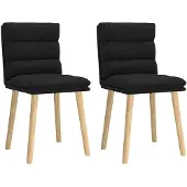 vidaXL Esszimmerstühle 2 Stk. Schwarz Stoff