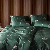 Elegante Mako-Satin Bettwäsche Variete - 155x220 cm + 80x80 cmabsinth