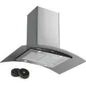 Klarstein Dunstabzugshaube 90cm, Abluft Dunstabzugshaube mit Spülmaschinenfestem Filter, LED-Beleuchtung & Touch Controls, Leise Abzugshaube mit 600 m³/h Luftstrom, Energieeffiziente Wandhauben