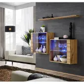 AEA Wohnzimmer Schränke Vitrine Wand Regal Luxus Wohn Zimmer Braun Set 3tlg.