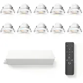 LEDVION 10er set LED Einbaustrahler ø42mm IP65 3W Weiß 2700K Kippbar