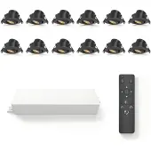 LEDVION 12er set LED Einbaustrahler ø42mm IP65 3W Schwarz 2700K Kippbar