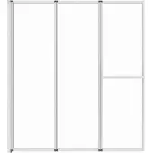 Marwell Badewannenfaltwand Silver Vital chrom - 3-flg, 166x140cm - Duschabtrennung mit Handtuchhalter - Duschabtrennung
