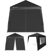 Casaria Faltpavillon Capri Schwarz 3x3m inkl 2 Seitenwänden UV-Schutz 50+
