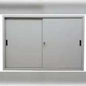 Proregal Schiebetürenschrank Ant | 3 Ordernhöhen | HxBxT 109x160x45 cm | Grau