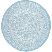 FRAAI In | & Outdoor Teppich Rund | Summer Azteca Hellblau | Ø 120cm | Blau | Rund