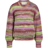 JJXX Simone Space Dye Rundhalspullover feurig rot/multi space dye
