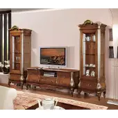 Xl Moebel Gmbh Klassische Wohnzimmerwand RTV 2x Vitrinen Massivholz Möbel TV-Regal