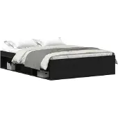 vidaXL Bettgestell ohne Matratze Schwarz Eichen-Optik 120x200 cm