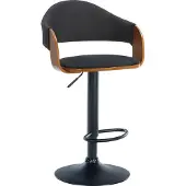 CLP Barhocker Barstuhl Tresenhocker mit Lehne Holz Stoff drehbar walnuss