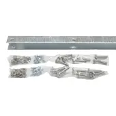 Hadra Zaunanschluss-Set, 2 U-Profil Leisten + Schrauben, für Zaunhöhe 2030 mm - silberfarben