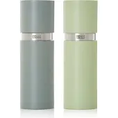 AdHoc MP450 Set Salzmühle und Pfeffermühle Textura 15 cm | Edelstahl, Buche lackiert | Farbe: Dark Green & Light Green