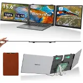Blackview DCM8 Pro 15,6" FHD, Dual-Screen Tragbarer Monitor mit echtem 1-Kabel-Setup (USB-C), 4,5mm, 1kg, Augenschutz, für Laptop/Phone/Switch/PS5