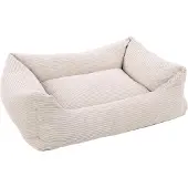 Flamingo Rechteckiges Velutto-Körbchen Beige – 100 x 80 cm, ideal für mittelgroße Hunde w