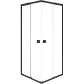 Marwell Duschkabine 75–90×75–90 cm, Schwarz, Aluminium, ESG, Schiebetür