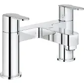 GROHE Get - 25134000 Zweigriff-Wannenmischer - Metallgriffe - Deckmontage - 2-Lo