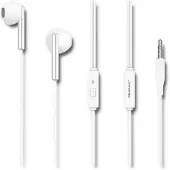 Qoltec In-Ear Headphones with Microphone | White