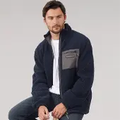Lagooners Herren Rafferty Borg Reißverschluss Jacke Navy/Charcoal