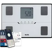 Tanita BC-401 Smarte Körperanalysewaage, Körperfett, Muskelmasse, Viszeralfett, Körperwasser, BMI & Metabolisches Alter, Bluetooth, Familienwaage