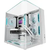 Mars Gaming MC-INFINIOLITEW, Midi Tower, PC, Weiß, ATX, micro ATX, Mini-ITX, Gehärtetes Glas, Gaming