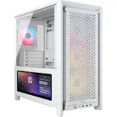 Corsair FRAME 4000D LCD RS ARGB, Midi Tower, PC, Weiß, ATX, EATX, micro ATX, Mini-ITX, Kunststoff, Stahl, Gehärtetes Glas, Gaming