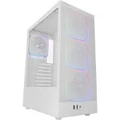 Mars Gaming MC-Nebula ATX Gaming-Gehäuse, 4 Line-Glow ARGB 120 mm Lüfter, Front