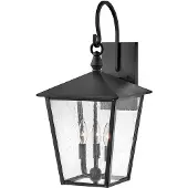 HINKLEY Außen Wandlaterne, Alu, Messing, Glas, schwarz, H 58,5 cm