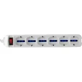 Brennenstuhl 1155409 Mehrfachsteckdose, Serie ECO-Line, 6 Steckdosen italienisch
