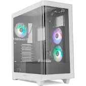 NOX Hummer ETHER, Midi Tower, PC, Schwarz, Weiß, ATX, ITX, Mini-ATX, SPCC, Stahl, Gehärtetes Glas, Gaming