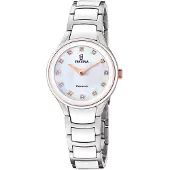 Festina Armbanduhr Ceramic Silver - Mother-of-pearl
