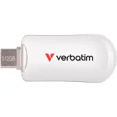 Verbatim USB 3.2 Stick 512GB, Plectra, weiss Typ-C, (R) 100MB/s, (W) 25MB/s, Retail-Blister