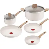 Tefal C445S504, Gemischtes Set, Beige, Keramik, Aluminium, Thermo-Punkt, Glas