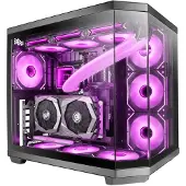 Mars Gaming MC-3TCORE, Midi Tower, PC, Schwarz, ATX, micro ATX, Mini-ITX, SGCC, Gehärtetes Glas, Gaming
