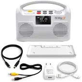 Technaxx Kabelloser TV-Lautsprecher mit Basisstation, 10 W, 5 W, Verkabelt & Kabellos, Tragbarer Stereo-Lautsprecher, Weiß, LCD