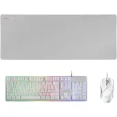 Mars Gaming MCPXWES, Kabelgebunden, USB, Membran Key Switch, RGB-LED, Weiß, Maus enthalten