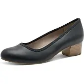 Jana Damen Pumps mit Blockabsatz Vegan, Navy, 37