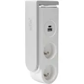 Otio - Gekko Clip-on-Steckdosenleiste - 2 Steckdosen + 2 USB-Anschlüsse - Weiß