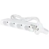 REV Eurosteckdosenleiste - 4-Fach, extraflach, 1,5m, 2300W, weiß