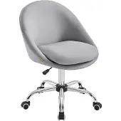 Songmics Homeoffice Stuhl, Schminkstuhl aus Baumwoll-Leinen-Mischgewebe, Schreib