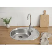 Faizee Home Classic Einbauspüle Edelstahl 57 x 45 cm mit Armatur